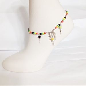 Ankle Bracelet, Handmade Peru, Bead Boho Anklet
